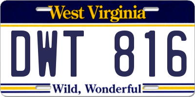 WV license plate DWT816