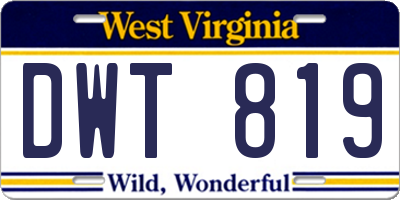 WV license plate DWT819