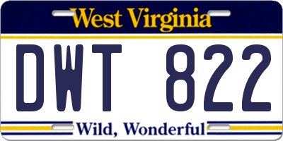 WV license plate DWT822