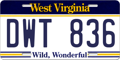 WV license plate DWT836