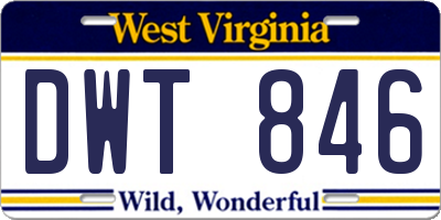 WV license plate DWT846