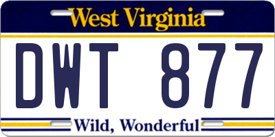 WV license plate DWT877