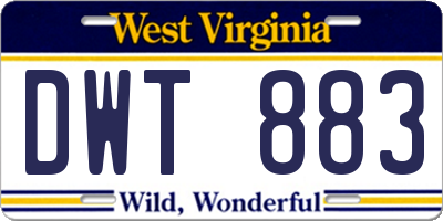 WV license plate DWT883