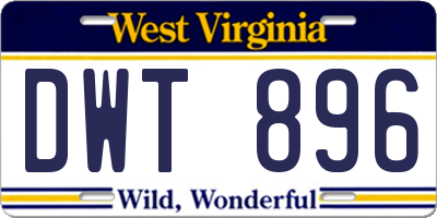 WV license plate DWT896