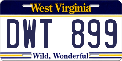 WV license plate DWT899