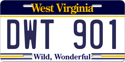 WV license plate DWT901