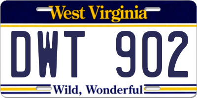 WV license plate DWT902