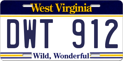 WV license plate DWT912