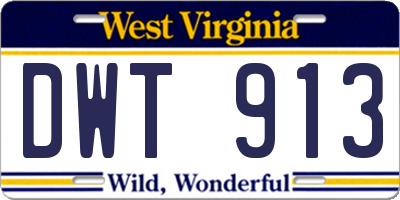 WV license plate DWT913