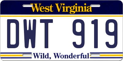 WV license plate DWT919