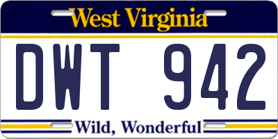 WV license plate DWT942