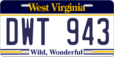 WV license plate DWT943