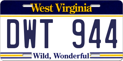 WV license plate DWT944