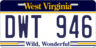 WV license plate DWT946