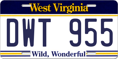 WV license plate DWT955