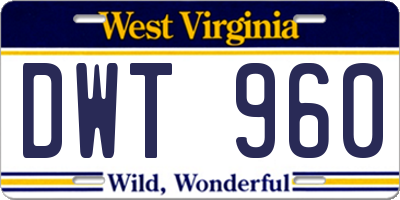 WV license plate DWT960