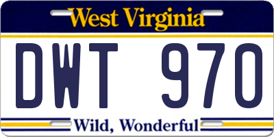 WV license plate DWT970