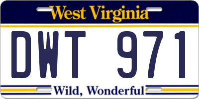WV license plate DWT971
