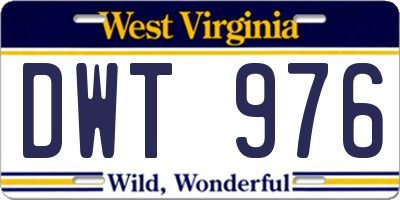 WV license plate DWT976