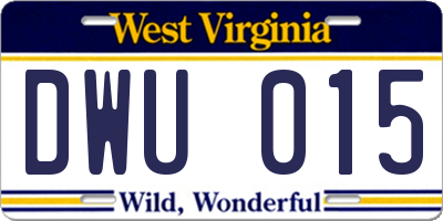 WV license plate DWU015