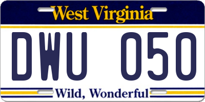 WV license plate DWU050