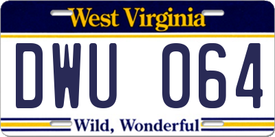 WV license plate DWU064