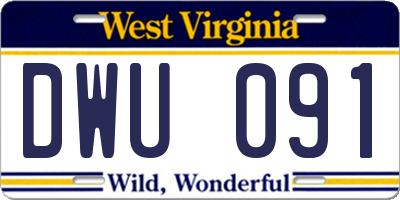 WV license plate DWU091