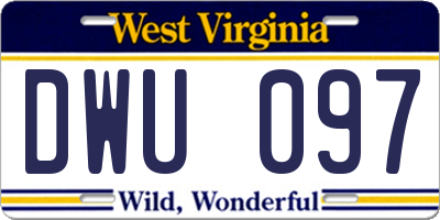 WV license plate DWU097