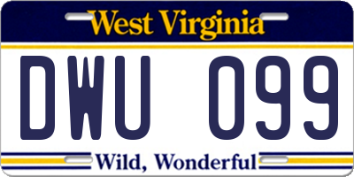 WV license plate DWU099