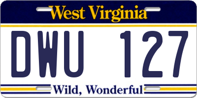 WV license plate DWU127