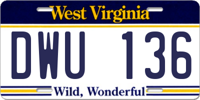 WV license plate DWU136