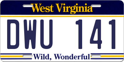 WV license plate DWU141