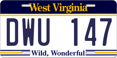 WV license plate DWU147
