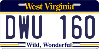 WV license plate DWU160