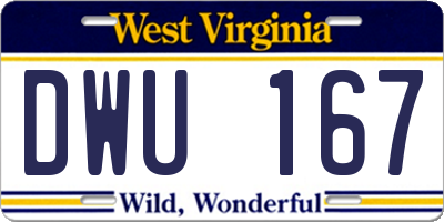 WV license plate DWU167