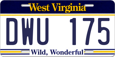 WV license plate DWU175