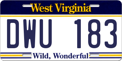 WV license plate DWU183