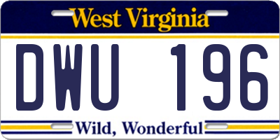 WV license plate DWU196