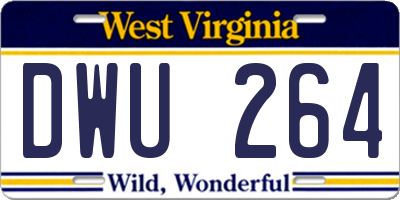 WV license plate DWU264