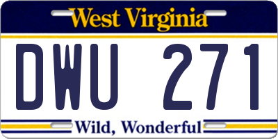 WV license plate DWU271