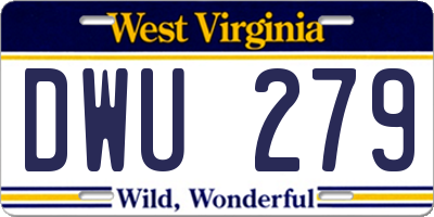 WV license plate DWU279