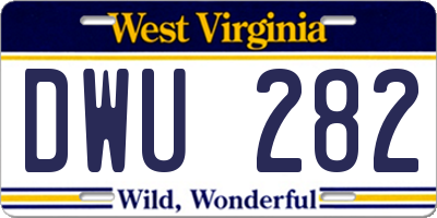 WV license plate DWU282
