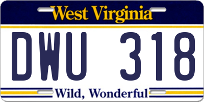 WV license plate DWU318