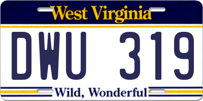 WV license plate DWU319