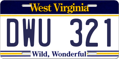 WV license plate DWU321