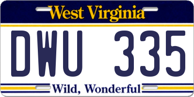 WV license plate DWU335