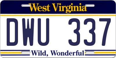 WV license plate DWU337