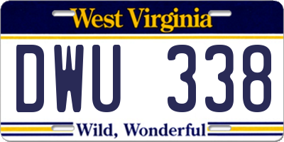 WV license plate DWU338