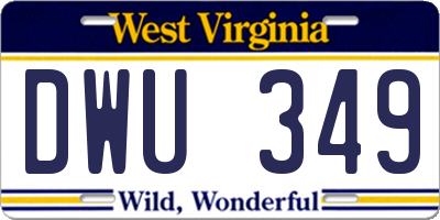 WV license plate DWU349