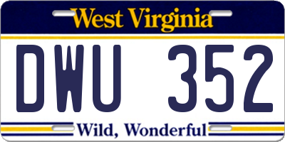 WV license plate DWU352